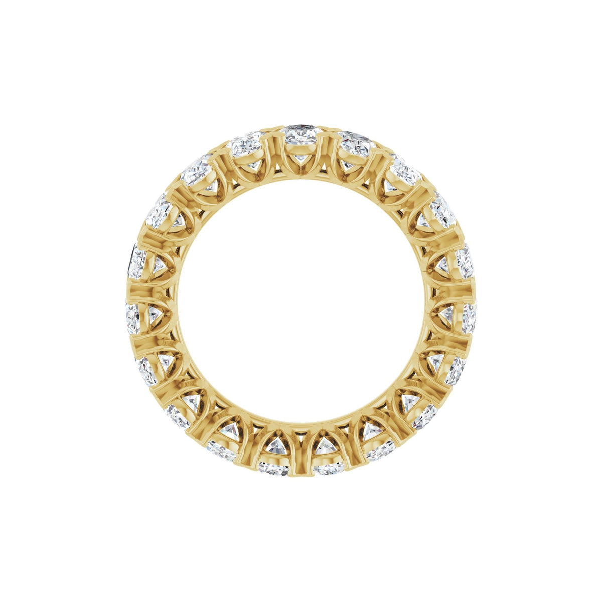 Oval Lab-Grown Diamond Low Profile V-Prong Eternity Band in 14K Gold - 14K Yellow Gold