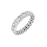 Oval Lab-Grown Diamond Low Profile V-Prong Eternity Band in 14K Gold - 14K White Gold