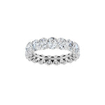 Oval Lab-Grown Diamond Low Profile V-Prong Eternity Band in 14K Gold - 14K White Gold