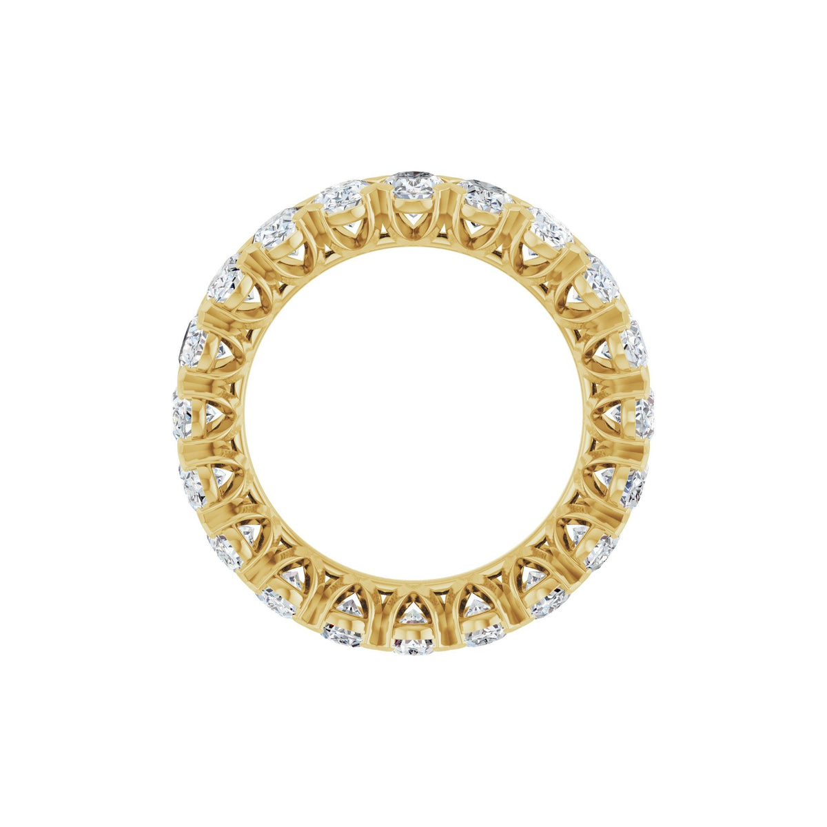 Oval Lab-Grown Diamond Low Profile V-Prong Eternity Band in 14K Gold - 14K Yellow Gold