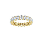Oval Lab-Grown Diamond Low Profile V-Prong Eternity Band in 14K Gold - 14K Yellow Gold