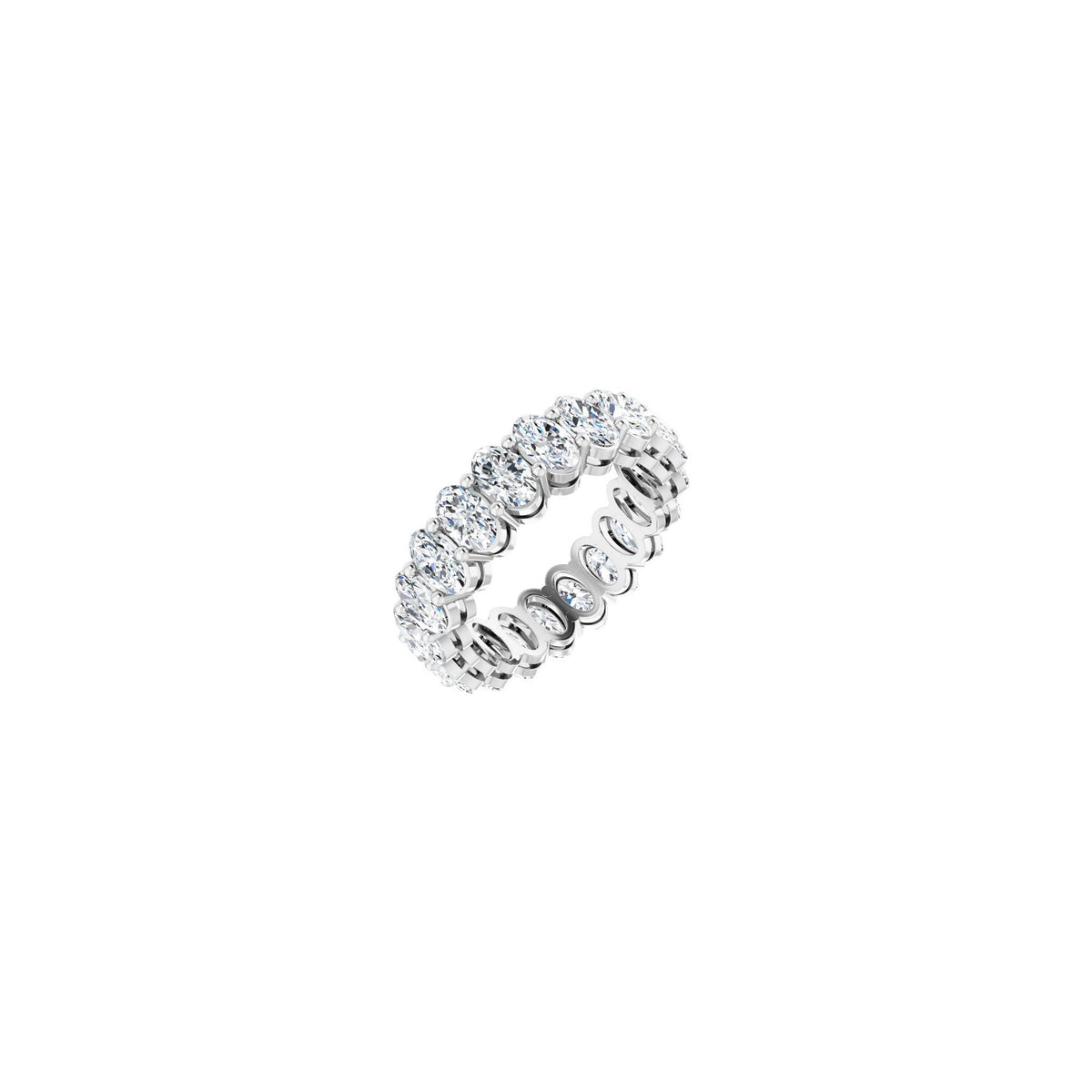 Oval Lab-Grown Diamond Shared-Prong Eternity Band in 14K Gold - 14K White Gold