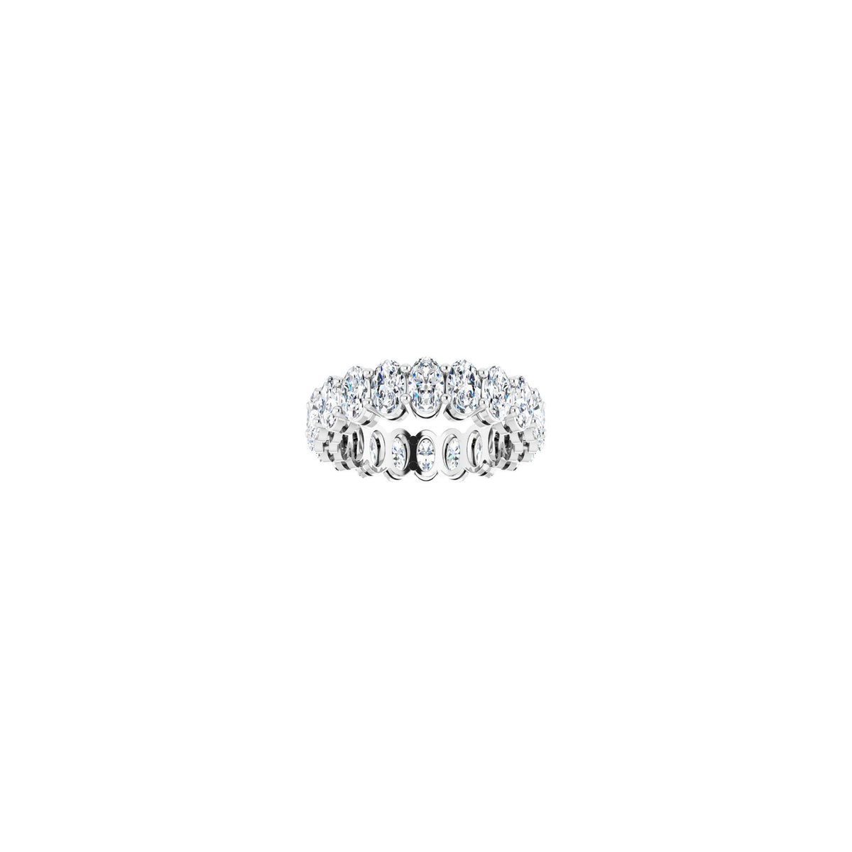 Oval Lab-Grown Diamond Shared-Prong Eternity Band in 14K Gold - 14K White Gold