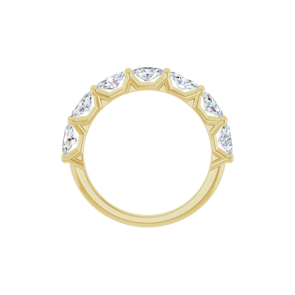 Oval Lab-Grown Diamond Shared-Prong Half Eternity Band in 14K Gold, 1 1/3 to 2 1/5 CT TW - 14K Yellow Gold