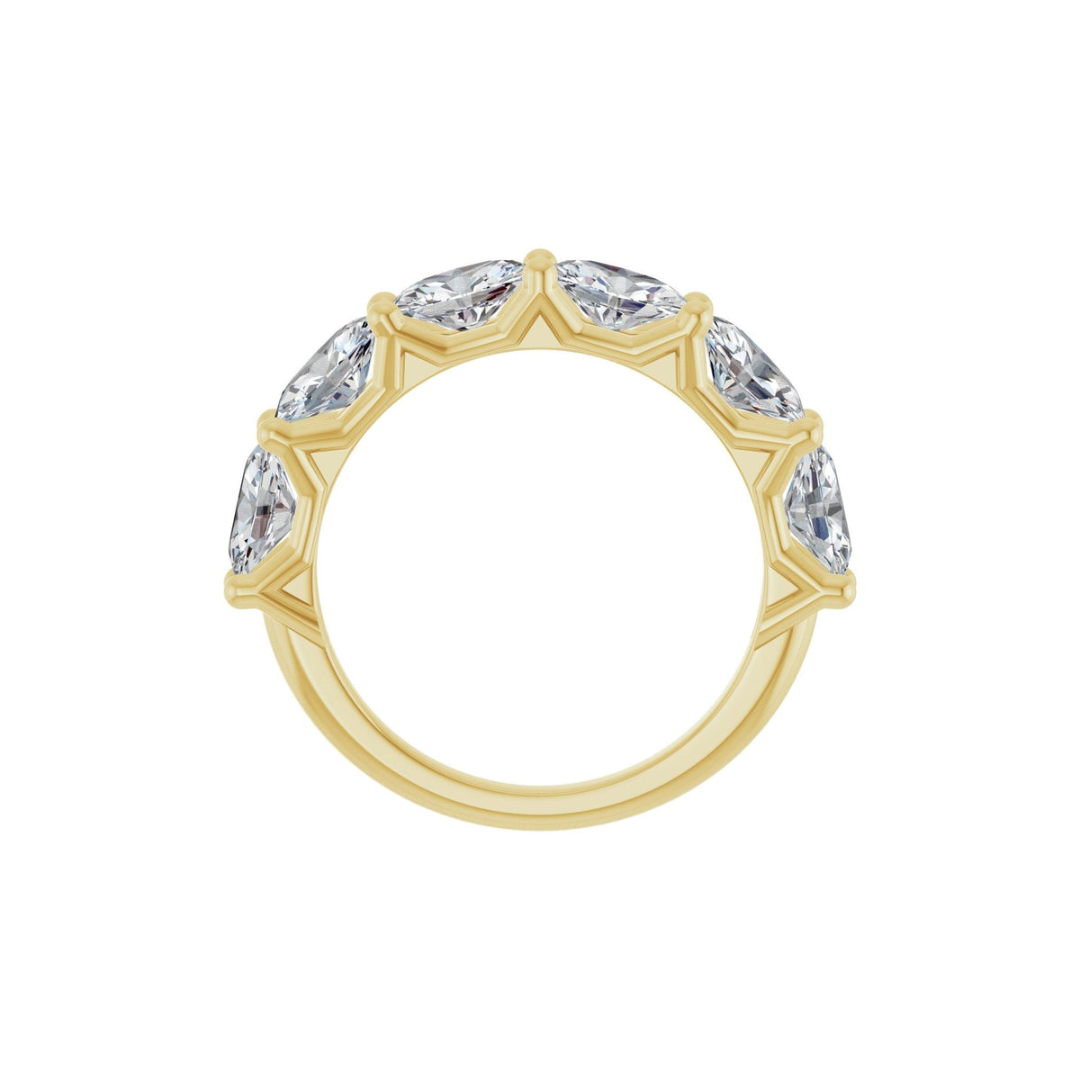 Oval Lab-Grown Diamond Shared-Prong Half Eternity Band in 14K Gold, 1 1/3 to 2 1/5 CT TW - 14K Yellow Gold