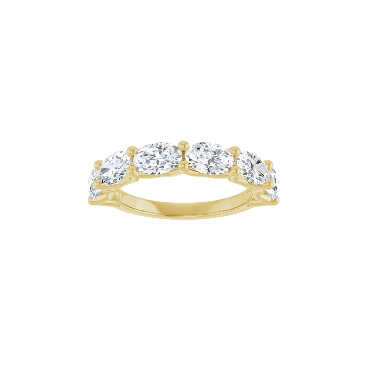 Oval Lab-Grown Diamond Shared-Prong Half Eternity Band in 14K Gold, 1 1/3 to 2 1/5 CT TW - 14K Yellow Gold