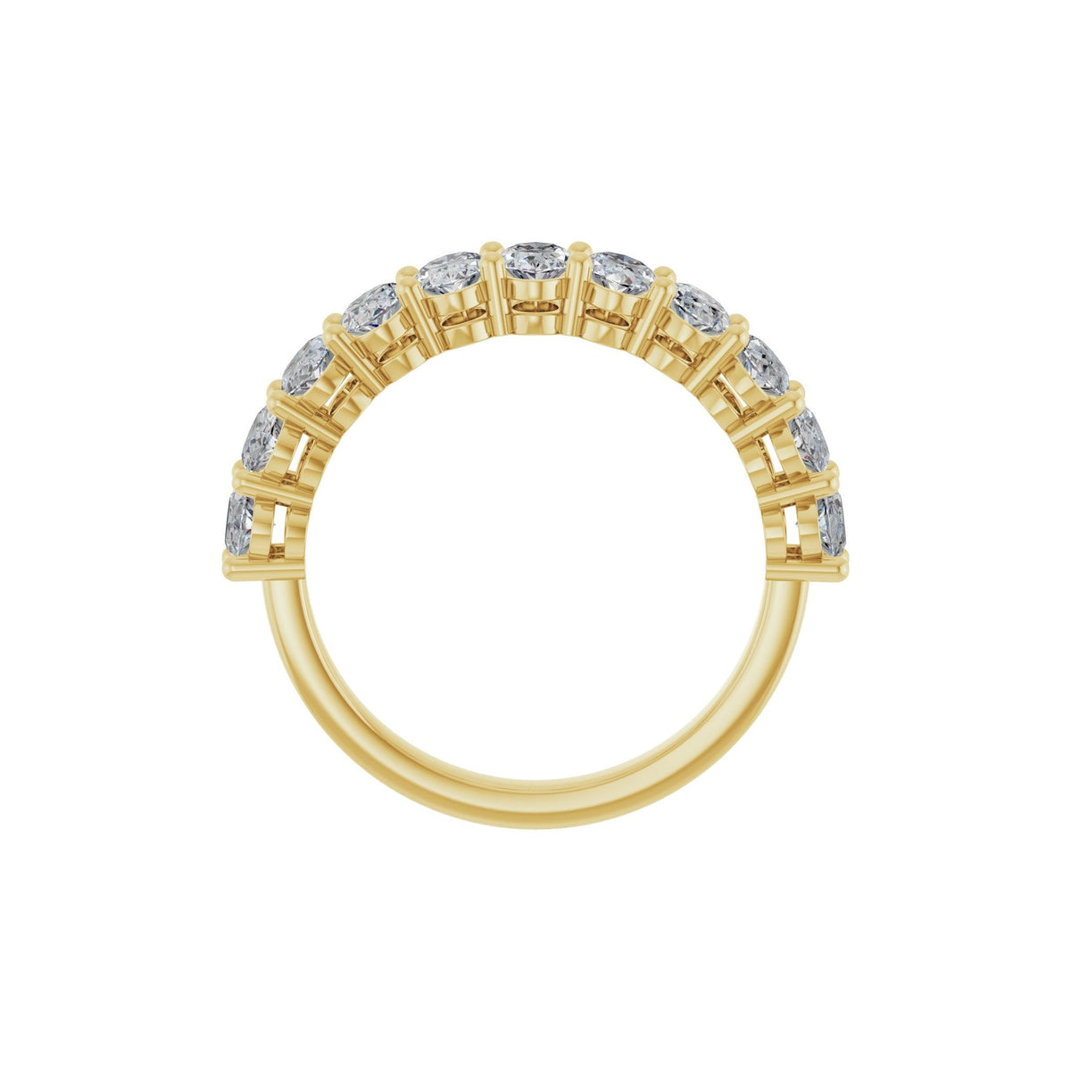 Oval Lab-Grown Diamond Shared-Prong Half Eternity Band in 14K Gold, 2 3/4 CT TW - 14K Yellow Gold