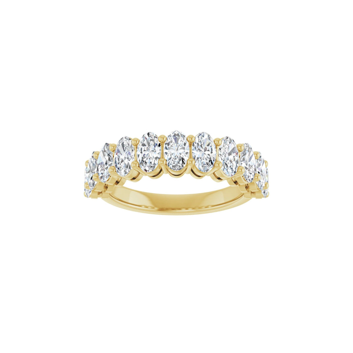 Oval Lab-Grown Diamond Shared-Prong Half Eternity Band in 14K Gold, 2 3/4 CT TW - 14K Yellow Gold