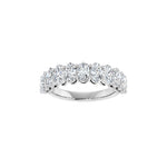 Oval Lab-Grown Diamond Shared-Prong Half Eternity Band in 14K Gold, 2 3/4 CT TW - 14K White Gold