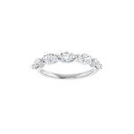 Oval Lab-Grown Diamond Shared-Prong Half Eternity Band in 14K Gold, 9/10 to 1 7/8 CT TW - 14K White Gold