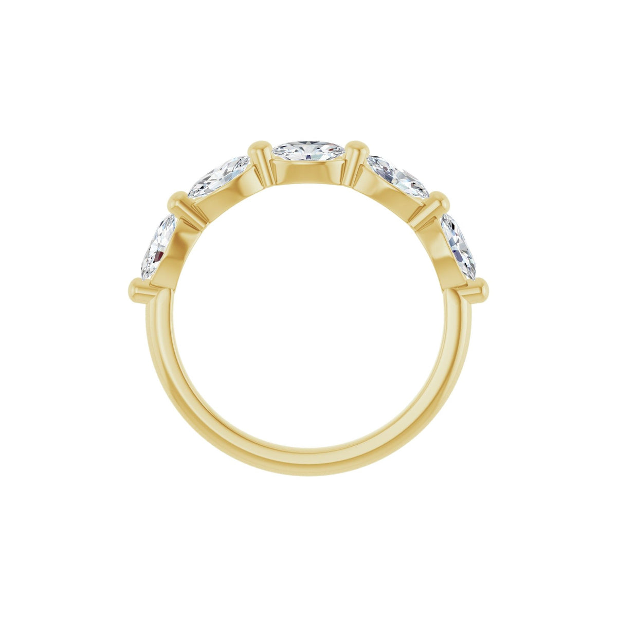 Oval Lab-Grown Diamond Shared-Prong Half Eternity Band in 14K Gold, 9/10 to 1 7/8 CT TW - 14K Yellow Gold