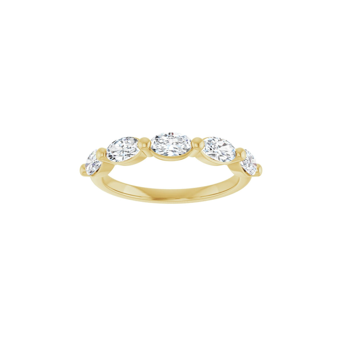 Oval Lab-Grown Diamond Shared-Prong Half Eternity Band in 14K Gold, 9/10 to 1 7/8 CT TW - 14K Yellow Gold