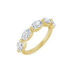 Oval Lab-Grown Diamond Shared-Prong Half Eternity Band in 14K Gold, 9/10 to 1 7/8 CT TW - 14K Yellow Gold