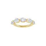 Oval Lab-Grown Diamond Shared-Prong Half Eternity Band in 14K Gold, 9/10 to 1 7/8 CT TW - 14K Yellow Gold