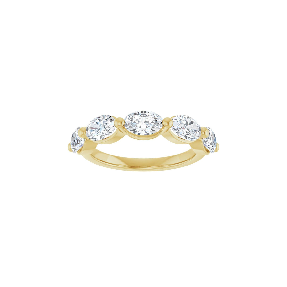 Oval Lab-Grown Diamond Shared-Prong Half Eternity Band in 14K Gold, 9/10 to 1 7/8 CT TW - 14K Yellow Gold
