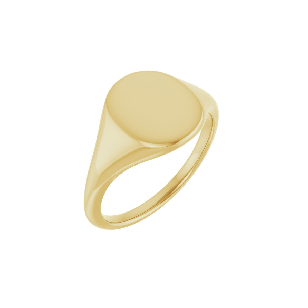 Oval Signet Ring in 14K & 18K Gold No. 1 - 14K Yellow Gold