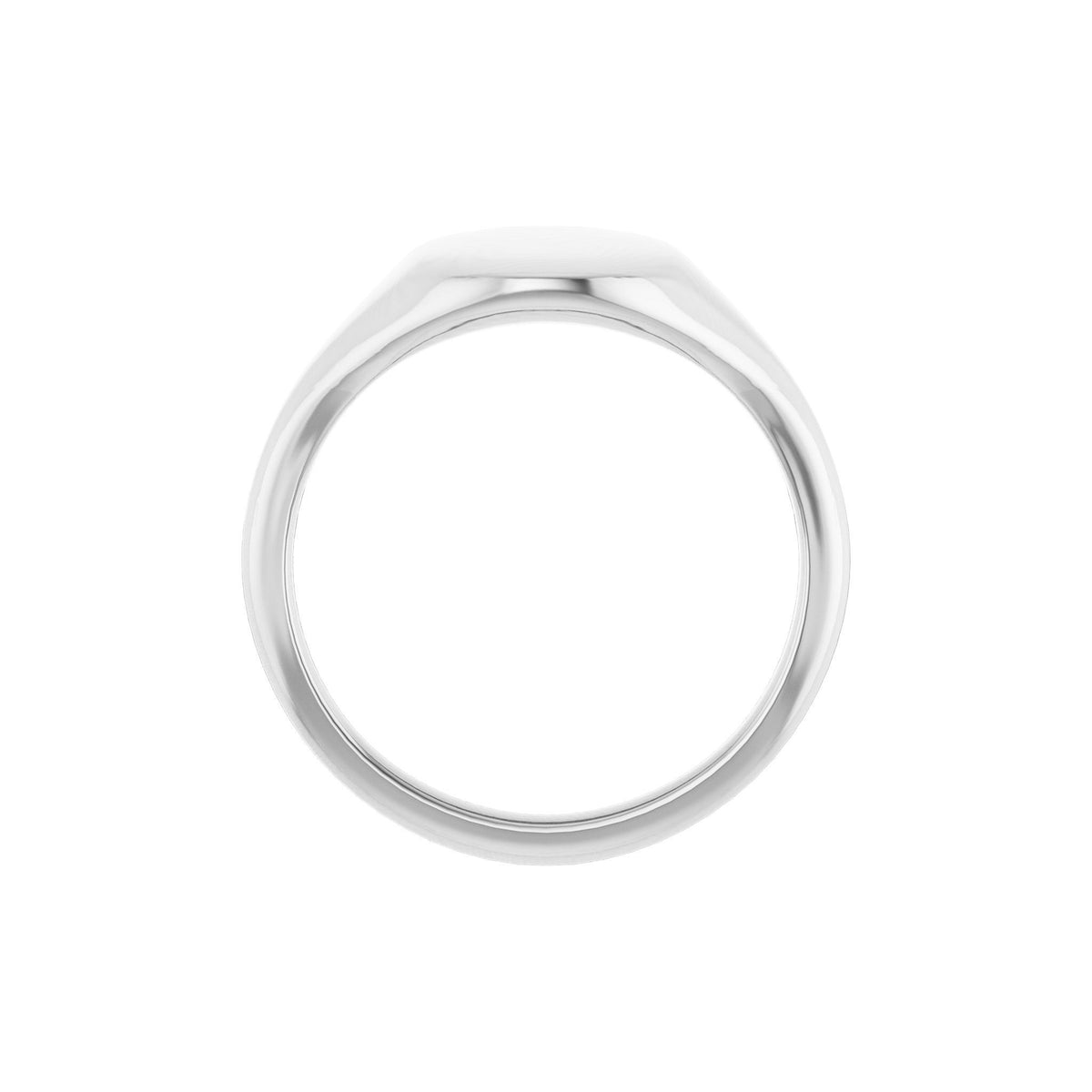 Oval Signet Ring in 14K & 18K Gold No. 1 - 14K White Gold