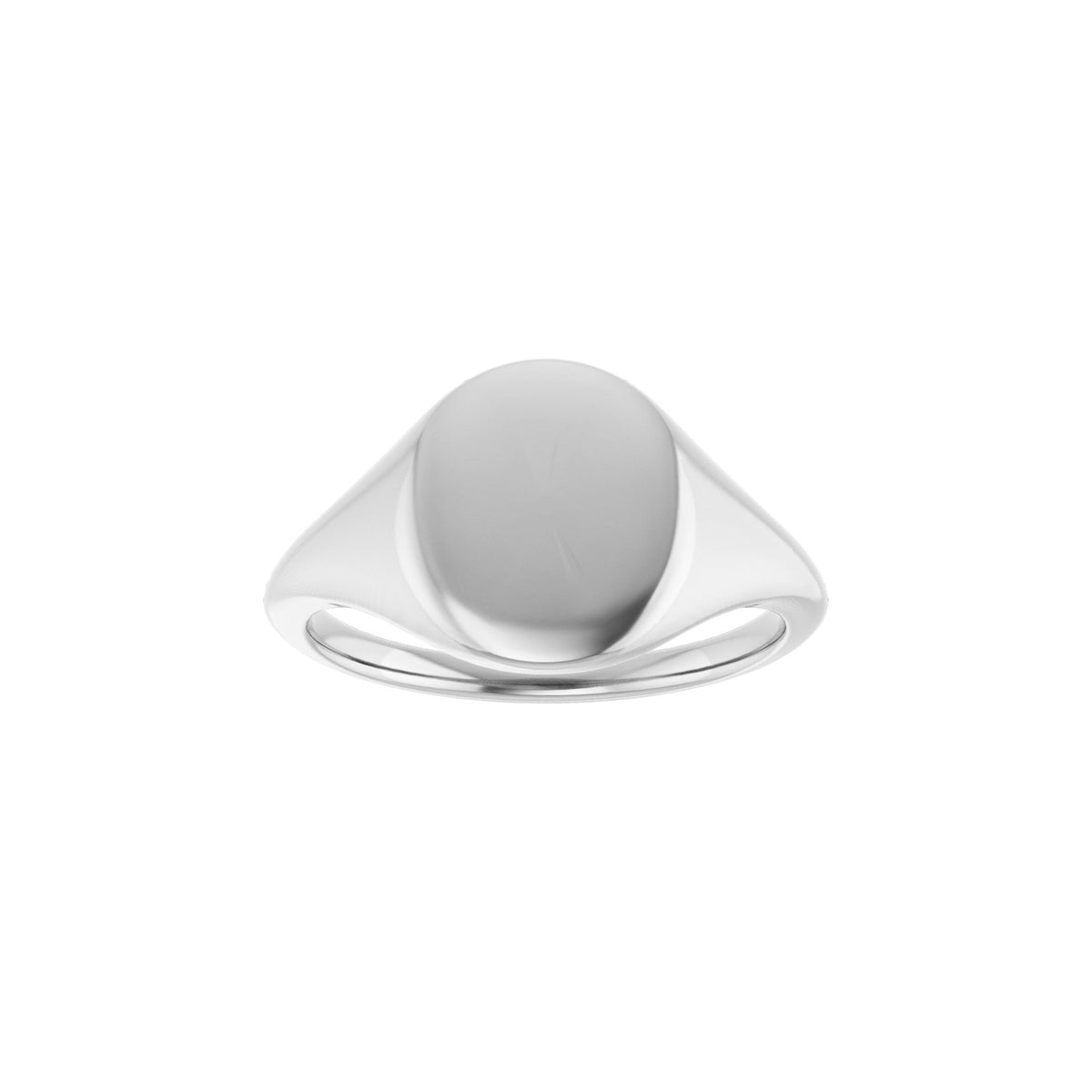 Oval Signet Ring in 14K & 18K Gold No. 1 - 14K White Gold