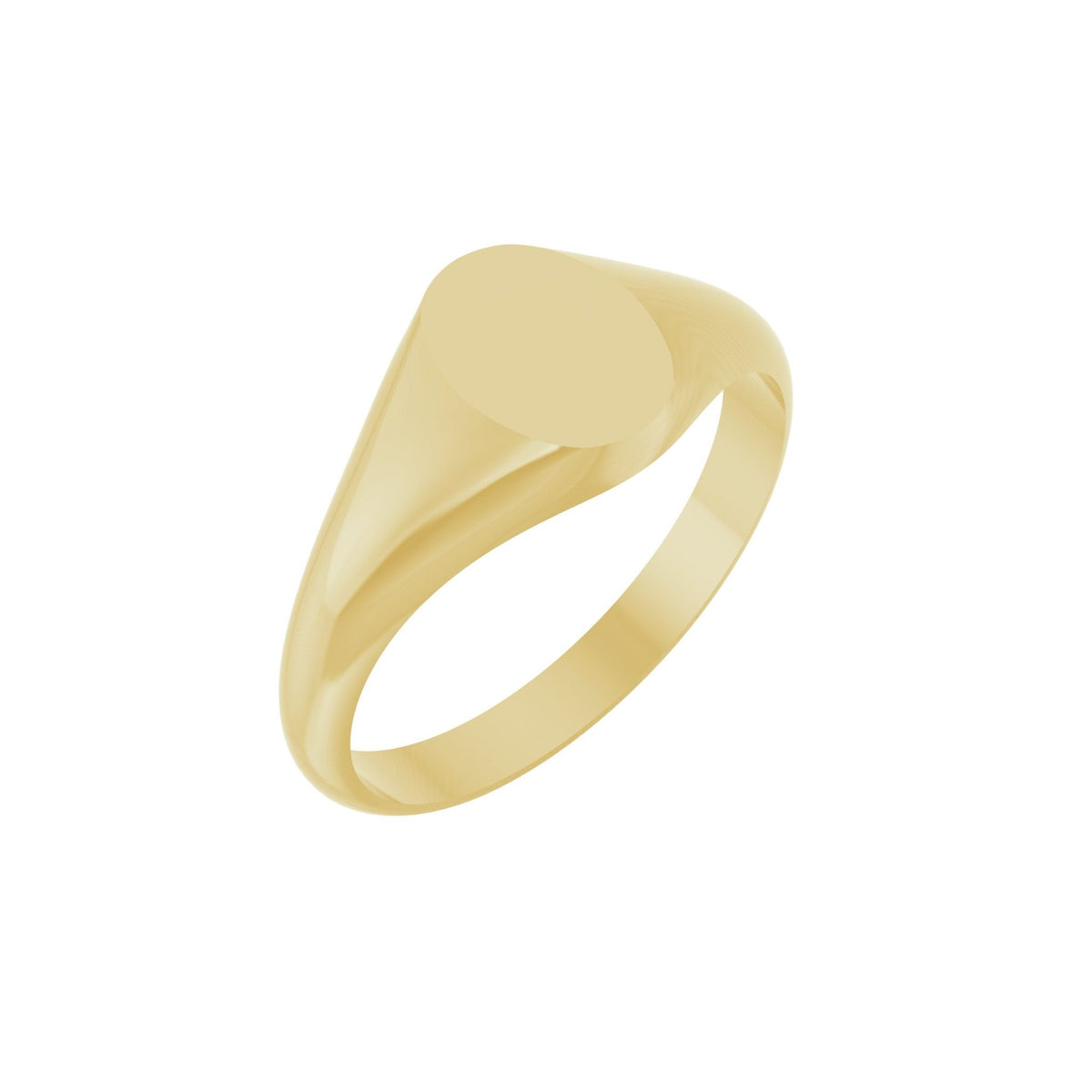 Oval Signet Ring in 14K & 18K Gold No. 2 - 14K Yellow Gold