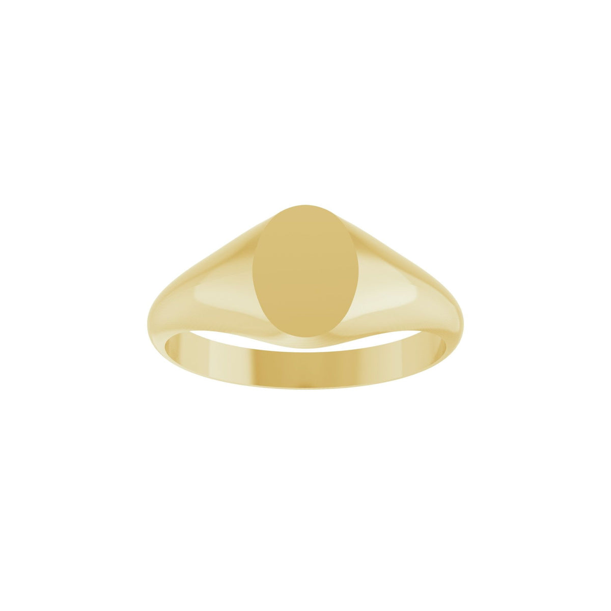 Oval Signet Ring in 14K & 18K Gold No. 2 - 14K Yellow Gold