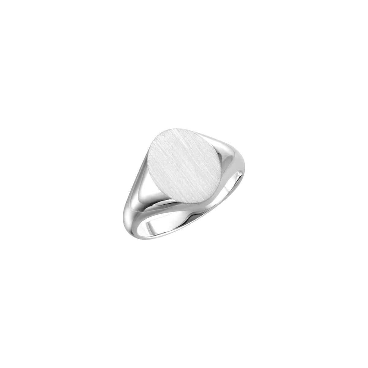 Oval Signet Ring in 14K & 18K Gold No. 2 - 14K White Gold