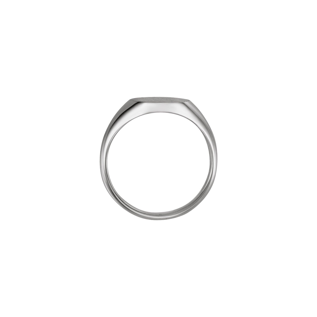 Oval Signet Ring in 14K & 18K Gold No. 2 - 14K White Gold
