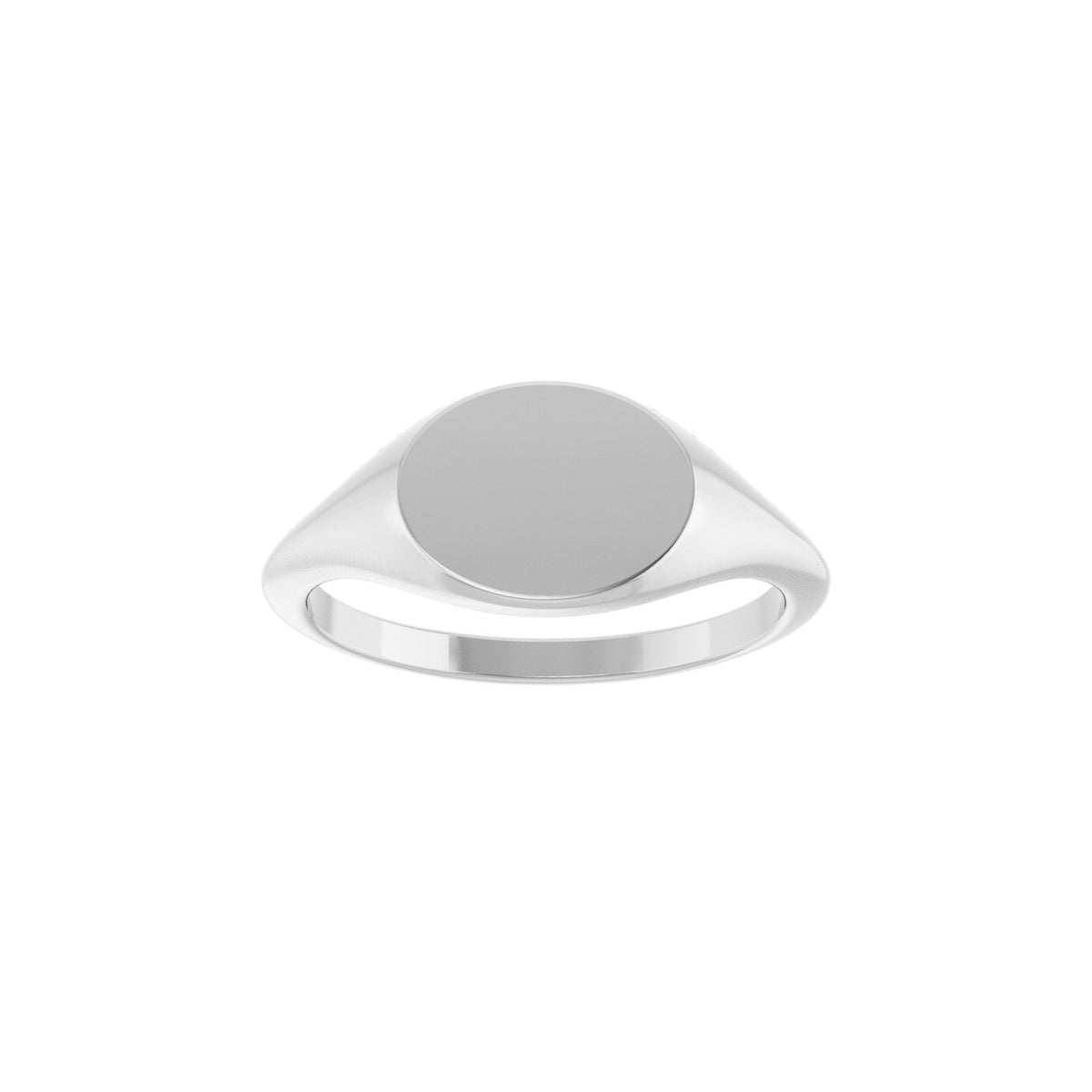 Oval Signet Ring in 14K & 18K Gold No. 3 - 14K White Gold