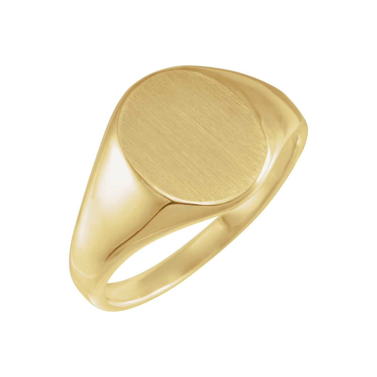 Oval Signet Ring in 14K Gold No. 2 - 14K Yellow Gold
