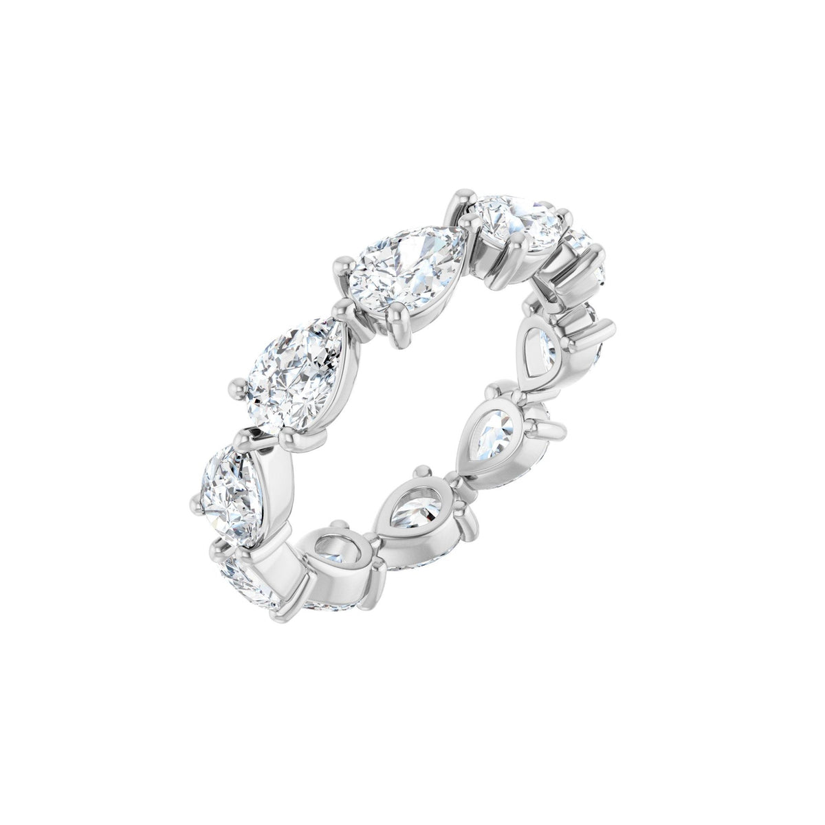 Pear Lab-Grown Diamond Eternity Band in 14K Gold - 14K White Gold