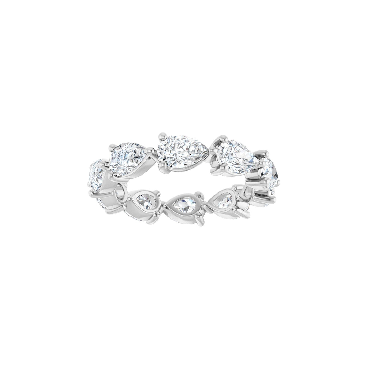 Pear Lab-Grown Diamond Eternity Band in 14K Gold - 14K White Gold