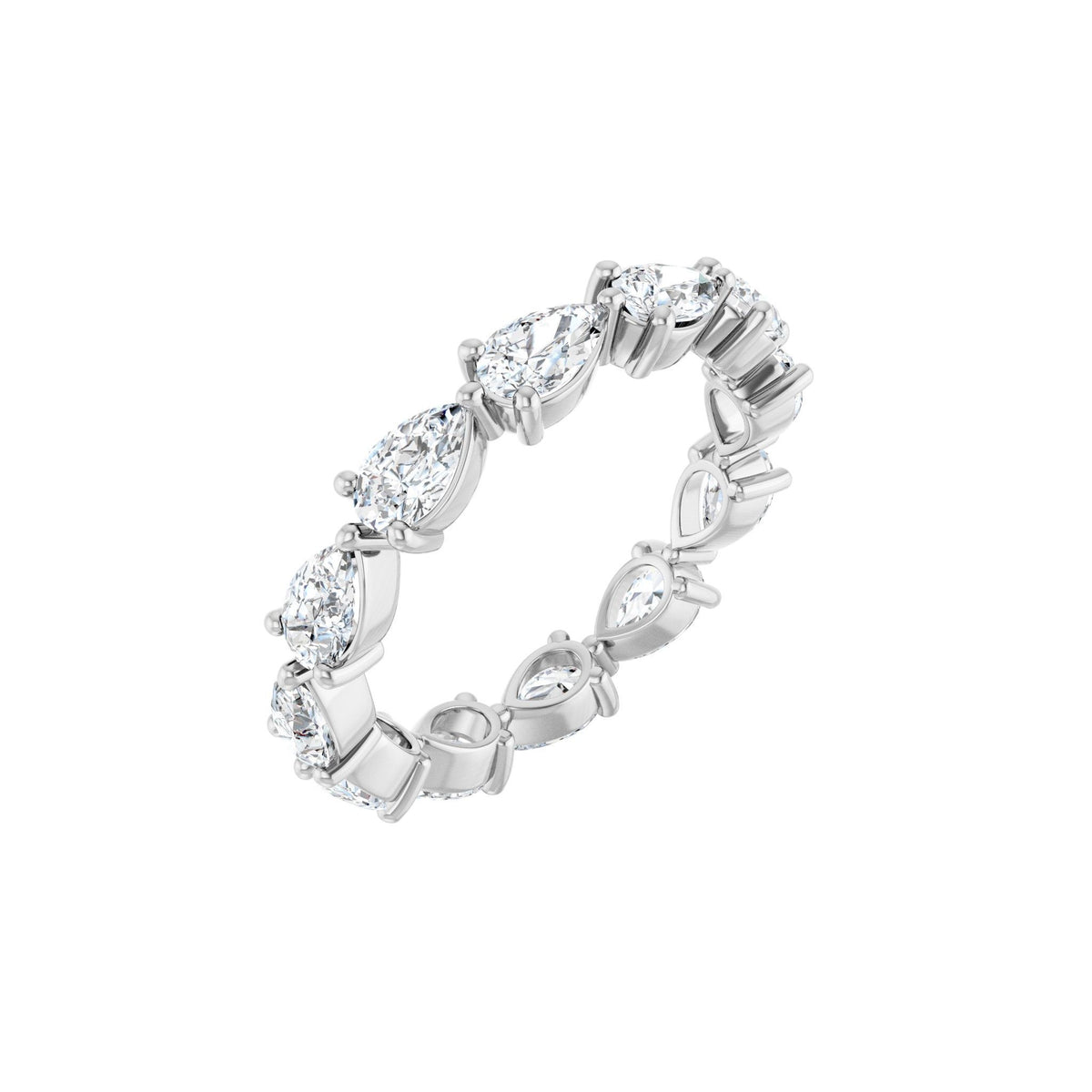 Pear Lab-Grown Diamond Eternity Band in 14K Gold - 14K White Gold