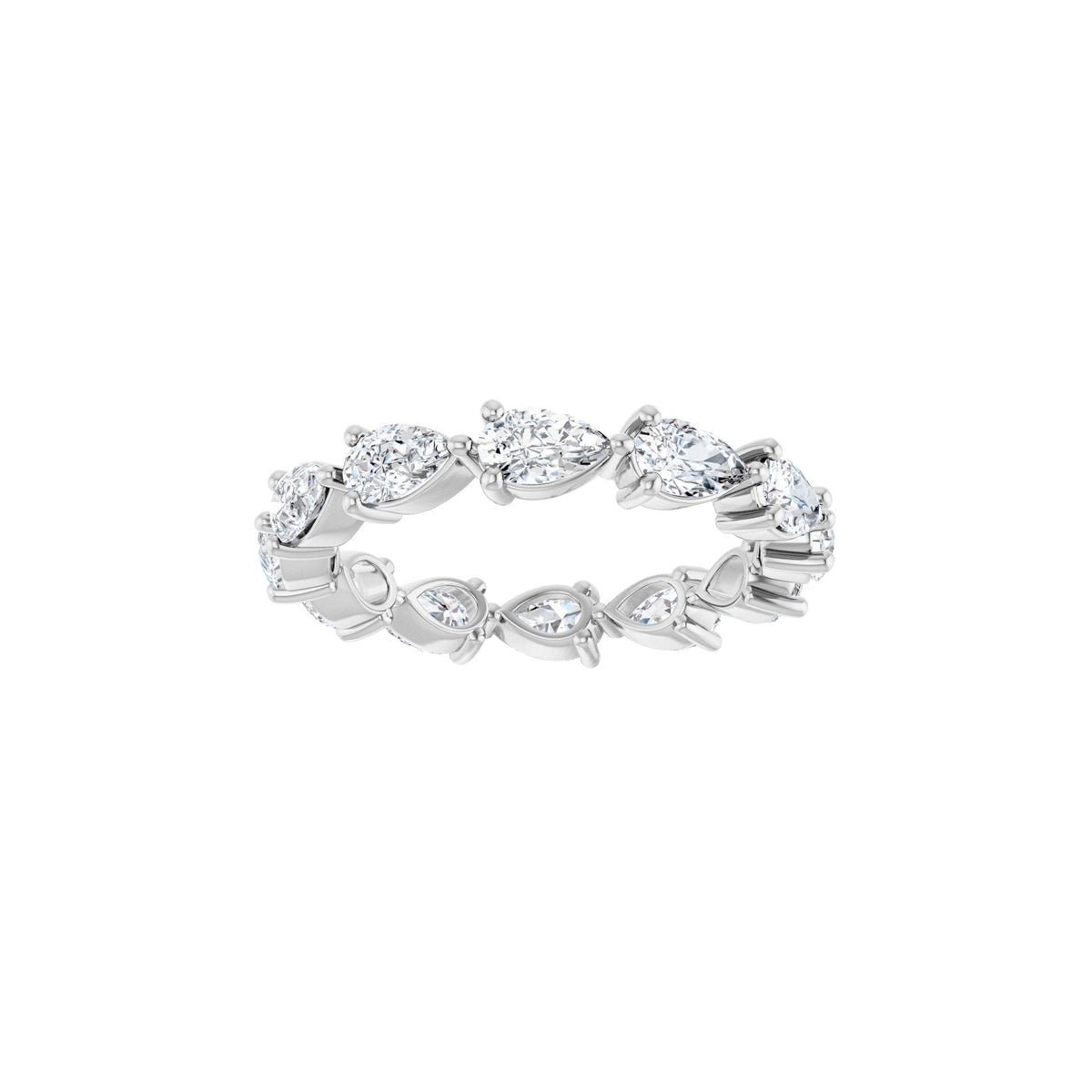 Pear Lab-Grown Diamond Eternity Band in 14K Gold - 14K White Gold