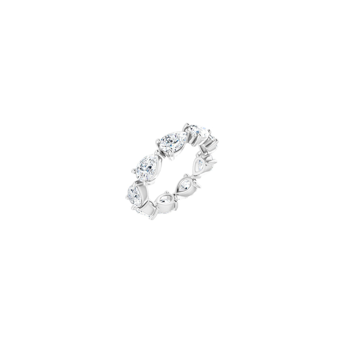Pear Lab-Grown Diamond Eternity Band in 14K Gold - 14K White Gold