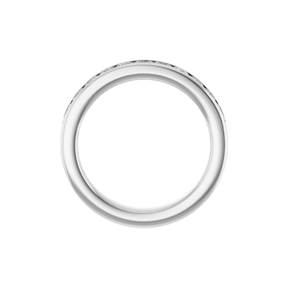 Princess Diamond Channel-Set Half Eternity Band in 14K Gold - 14K White Gold