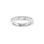 Princess Diamond Channel-Set Half Eternity Band in 14K Gold - 14K White Gold