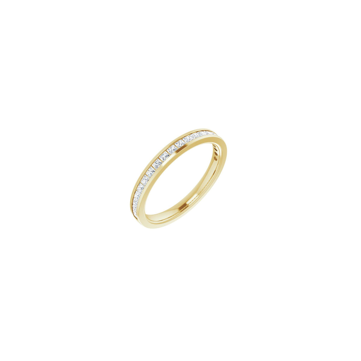 Princess Diamond Channel-Set Half Eternity Band in 14K Gold - 14K Yellow Gold