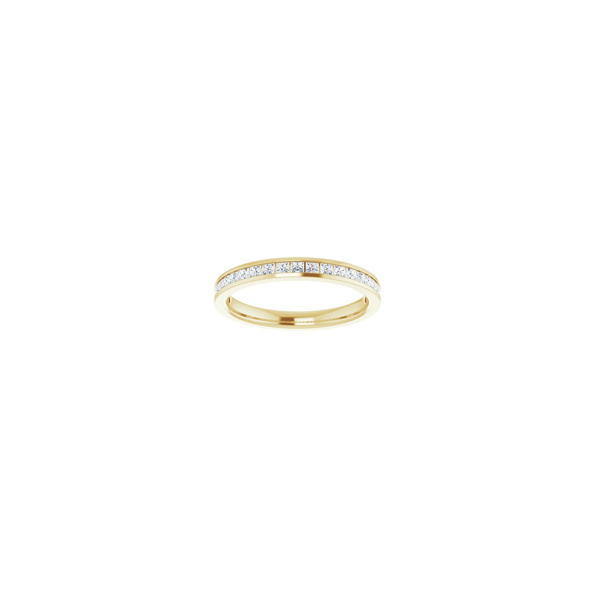 Princess Diamond Channel-Set Half Eternity Band in 14K Gold - 14K Yellow Gold
