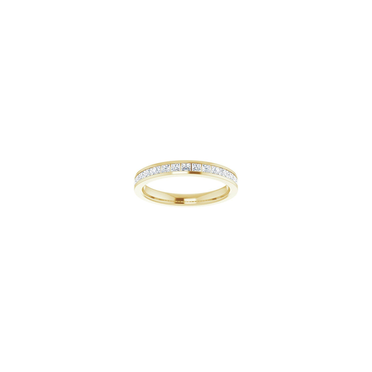 Princess Diamond Channel-Set Half Eternity Band in 14K Gold - 14K Yellow Gold