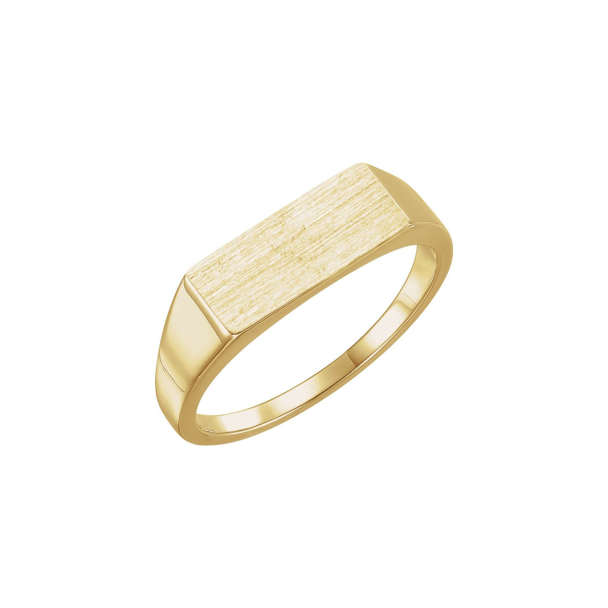 Rectangle Signet Ring in 14K Gold - 14K Yellow Gold