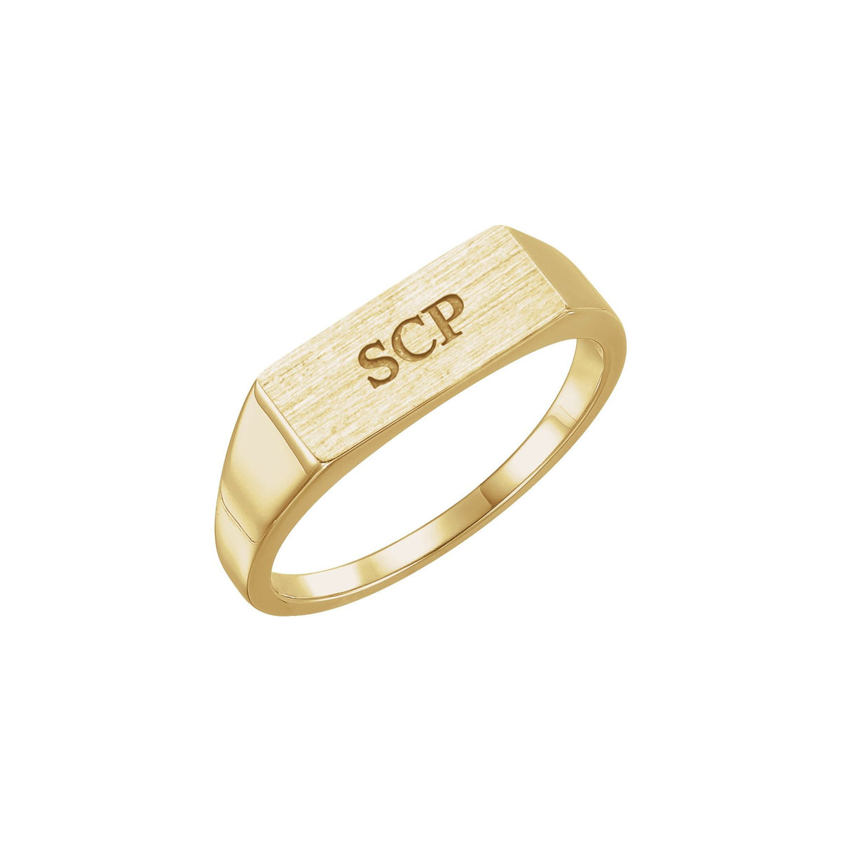 Rectangle Signet Ring in 14K Gold - 14K Yellow Gold