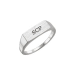 Rectangle Signet Ring in 14K Gold - 14K White Gold