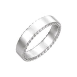 Rope Edge Flat Band in 14K Gold - 14K White Gold