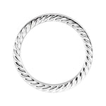 Rope Edge Flat Band in 14K Gold - 14K White Gold