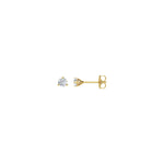 Round Diamond 3-Prong Cocktail-Style Stud Earrings in 14K Gold or Platinum - 14K Yellow Gold