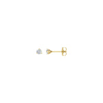 Round Diamond 3-Prong Cocktail-Style Stud Earrings in 14K Gold or Platinum - 14K Yellow Gold