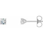 Round Diamond 4-Prong Cocktail-Style Stud Earrings in 14K Gold or Platinum - 14K White Gold