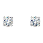 Round Diamond 4-Prong Cocktail-Style Stud Earrings in 14K Gold or Platinum - 14K White Gold