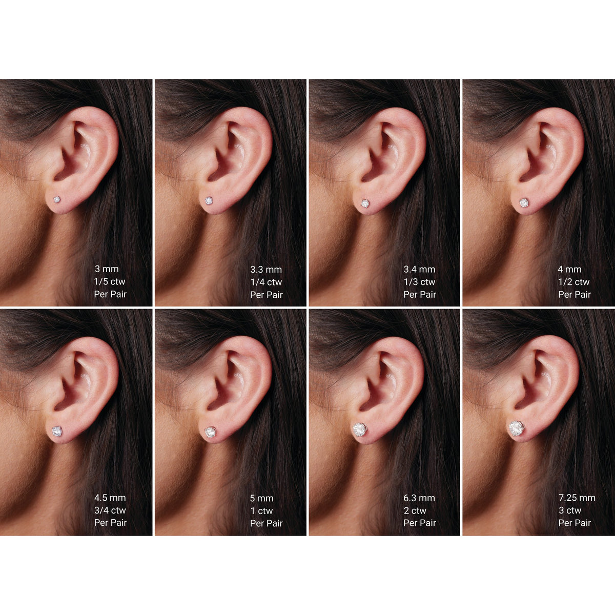 Round Diamond 4-Prong Lightweight Stud Earrings in 14K Gold or Platinum - 14K Yellow Gold