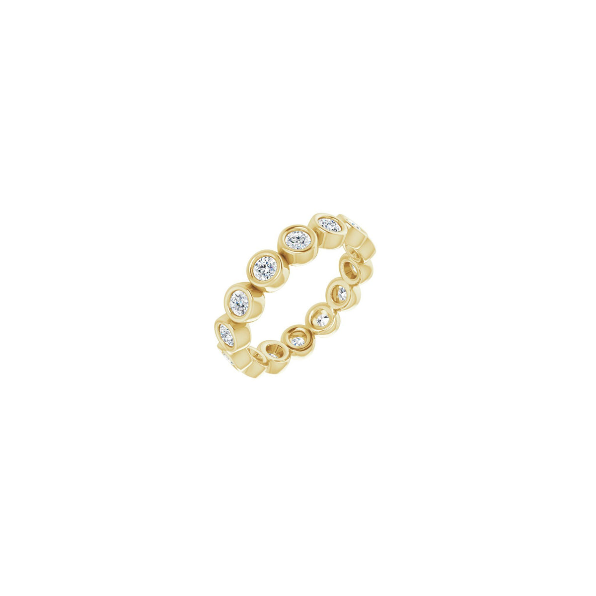 Round Diamond Bezel-Set Eternity Band in 14K Gold - 14K Yellow Gold