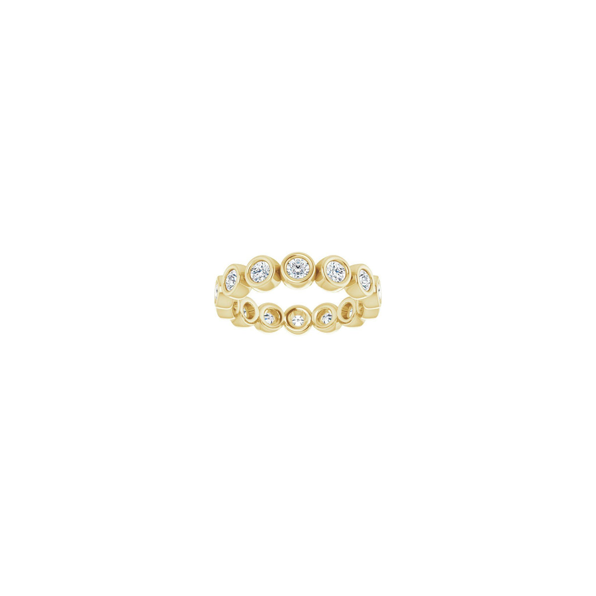 Round Diamond Bezel-Set Eternity Band in 14K Gold - 14K Yellow Gold